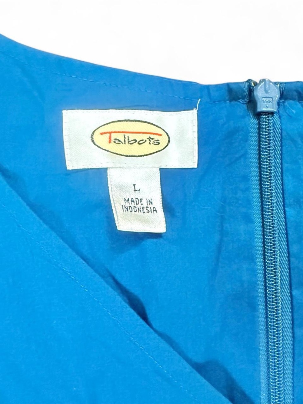 Vintage Y2K Talbots Blue Babydoll Sleeveless Tank Beaded Belt Detail Size L - Picture 2 of 7